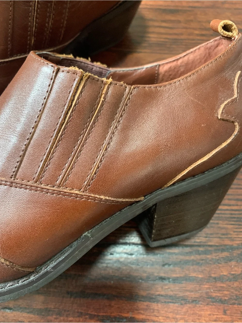 Covington Odessa Brown Leather Western Ankle Booties Women’s Size 8M